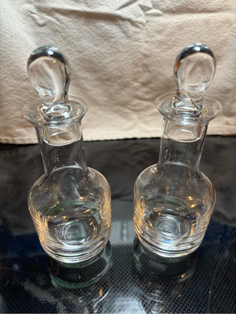 Gorham Clear Glass Cruet Decanters Set of 2